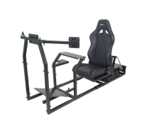 GTR Simulator - GTR Simulator GTM motion Model Frame with Seat and Triple Monitor Stand (Motor, Shifter Holder, Seat Slider Included) Alpine White