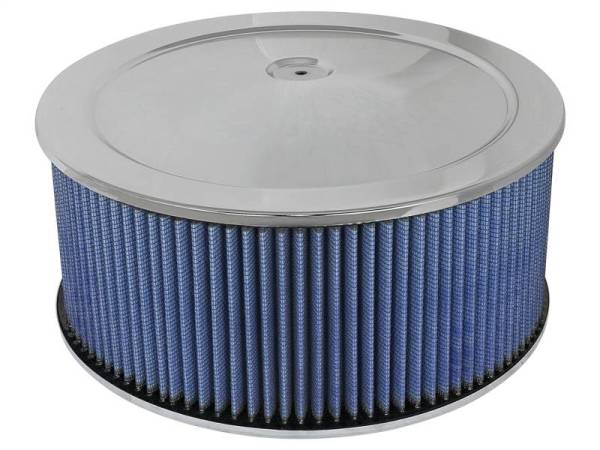 aFe - aFe MagnumFLOW Air Filters Round Racing P5R A/F Chrome Assy 14x6: Blk/Blue E/M