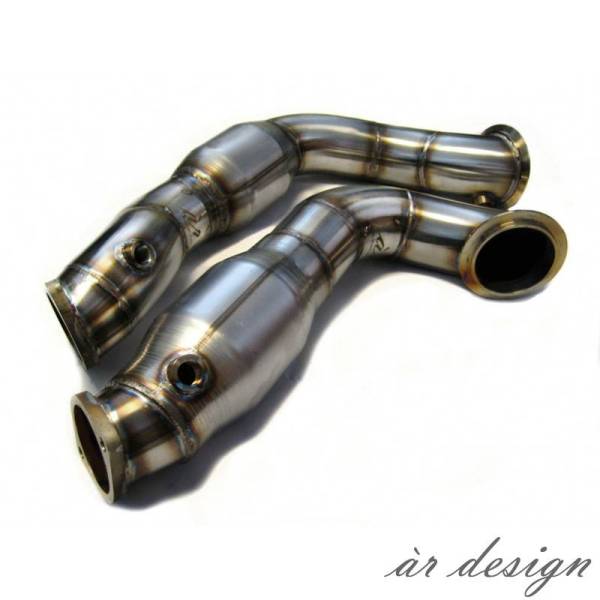 AR Design - AR Design 3" 135i/335i/335xi N552011 + High Flow Cat Downpipes Satin Black