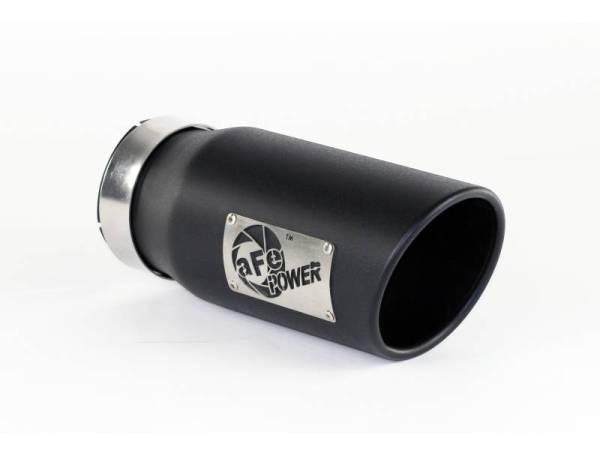 aFe - aFe Power Diesel Exhaust Tip Black- 4 in In x 5 out X 12 in Long Bolt On (Right)