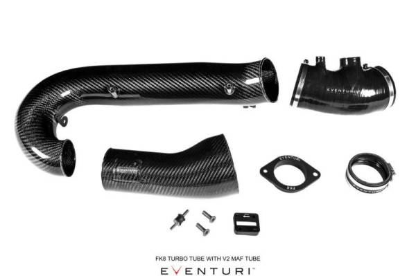 Eventuri - Eventuri Honda FK8 Civic Type R - Black Carbon Charge-Pipe and V2 MAF