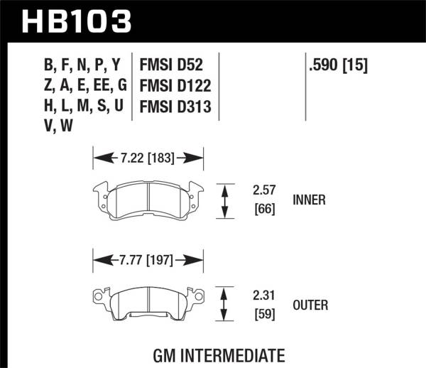 Hawk Performance - Hawk Performance DTC-15 Disc Brake Pad HB103A.590