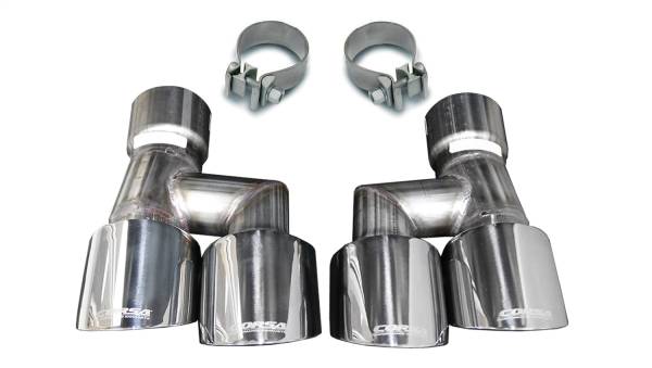 Corsa Performance - Corsa Performance Twin 4.0in. Polished Pro-Series Tip Kit (Clamps Included) 21038