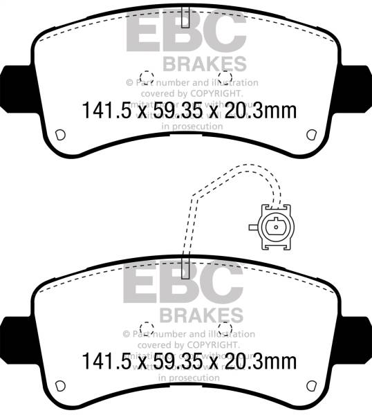 EBC Brakes - EBC Brakes Yellowstuff Street And Track Brake Pads DP43060R