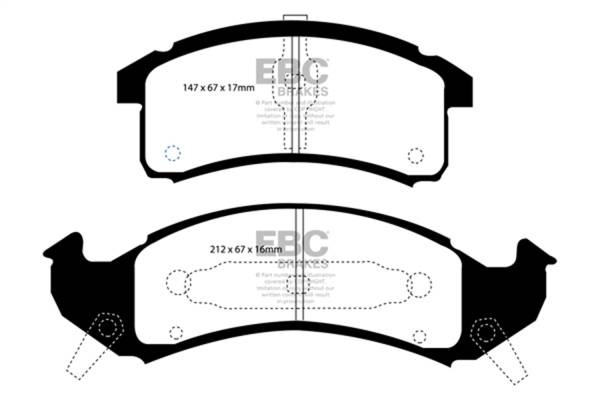 EBC Brakes - EBC Brakes 6000 Series Greenstuff Truck/SUV Brakes Disc Pads DP61271