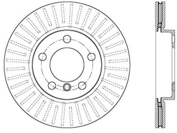 StopTech - StopTech Sport Drilled/Slotted Brake Rotor; Front Left