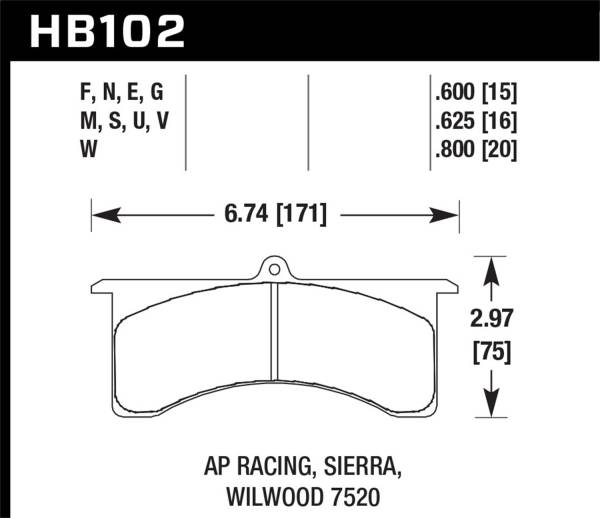 Hawk Performance - Hawk Performance Black Disc Brake Pad - HB102M.800