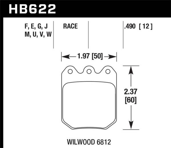 Hawk Performance - Hawk Performance Black Disc Brake Pad - HB622M.550