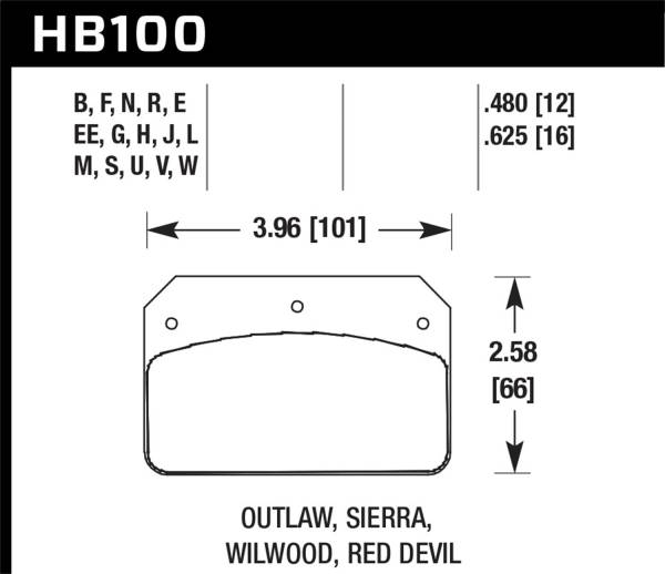 Hawk Performance - Hawk Performance Blue 9012 Disc Brake Pad - HB100E.625