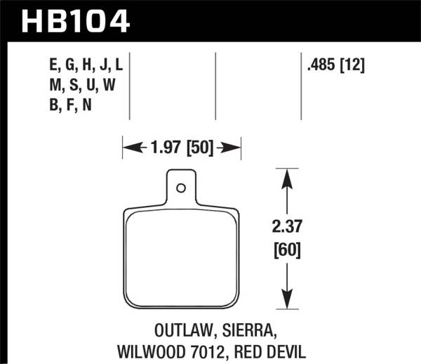 Hawk Performance - Hawk Performance Blue 9012 Disc Brake Pad - HB104E.485