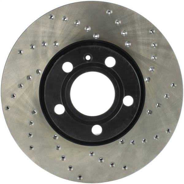 StopTech - StopTech Sport Cross Drilled Brake Rotor; Front Left