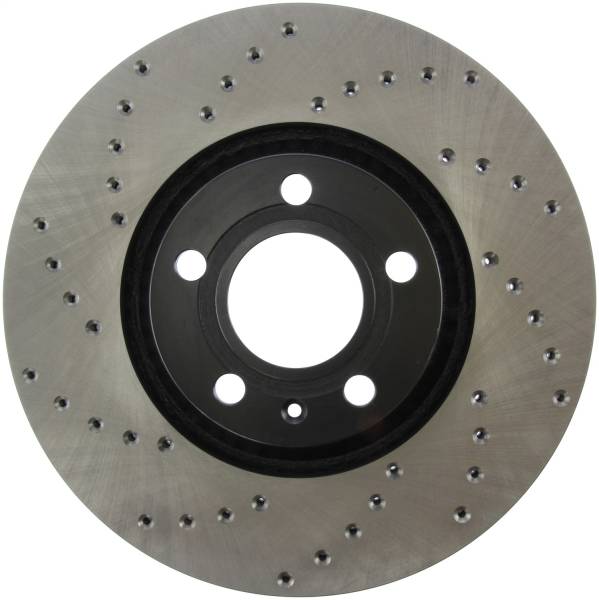 StopTech - StopTech Sport Cross Drilled Brake Rotor; Front Right