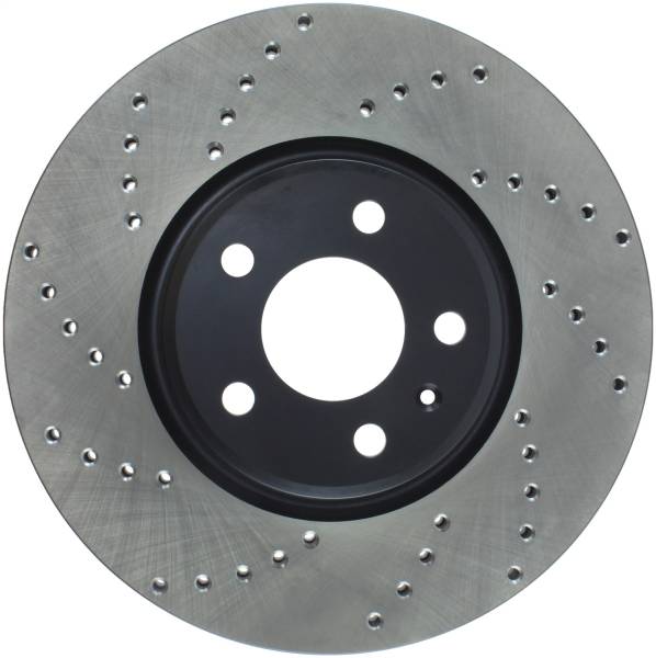 StopTech - StopTech Sport Cross Drilled Brake Rotor; Front Right