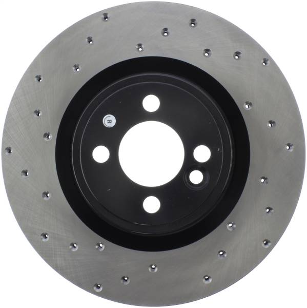 StopTech - StopTech Sport Cross Drilled Brake Rotor; Front Right