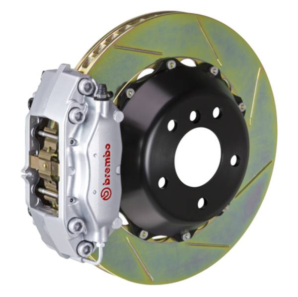 Brembo - Brembo 01-06 M3 Rear GT BBK 4 Piston Cast 2pc 345x28 2pc Rotor Slotted Type-1-Silver - 2C2.8001A3