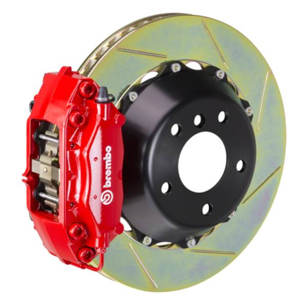 Brembo - Brembo 02-05 7-Series (Through 3/5 Prod) Rr GT BBK 4Pist Cast 2pc 345x28 2pc Rotor Slot Type1-Red - 2C2.8005A2