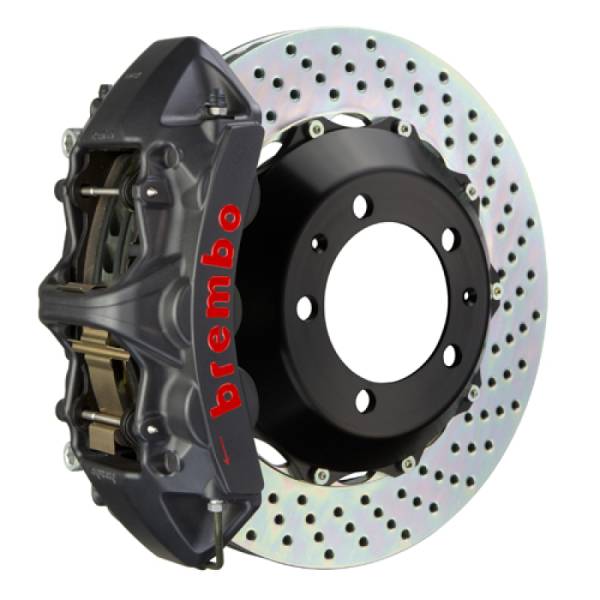 Brembo - Brembo 05-09 F430 Challenge Rear GTS BBK 6 Piston Cast 380x32 2pc Rotor Drilled-Black HA - 2M1.9003AS