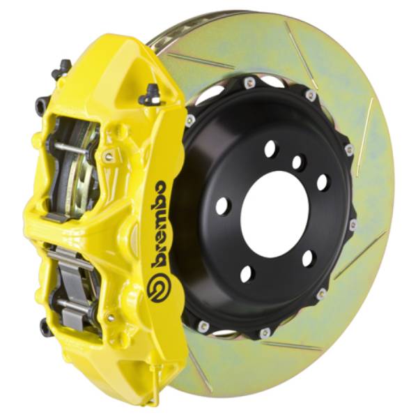 Brembo - Brembo 05-09 F430 Challenge Rear GT BBK 6 Piston Cast 380x32 2pc Rotor Slotted Type-1- Yellow - 2M2.9003A5