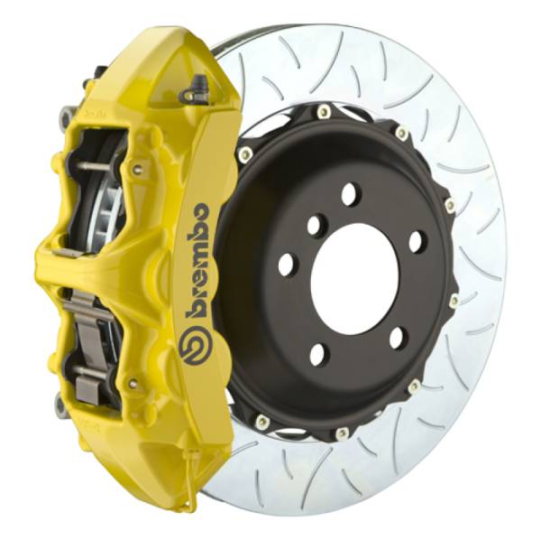 Brembo - Brembo 05-09 F430 Challenge Rear GT BBK 6 Piston Cast 380x32 2pc Rotor Slotted Type-3- Yellow - 2M3.9003A5