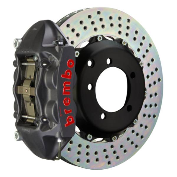 Brembo - Brembo 07-15 TT 3.2L/09-15 TTS/12-13 TT RS Rr GTS BBK 4 Pist Cast 328x28 2pc Rotor Drilled-Black HA - 2P1.6007AS