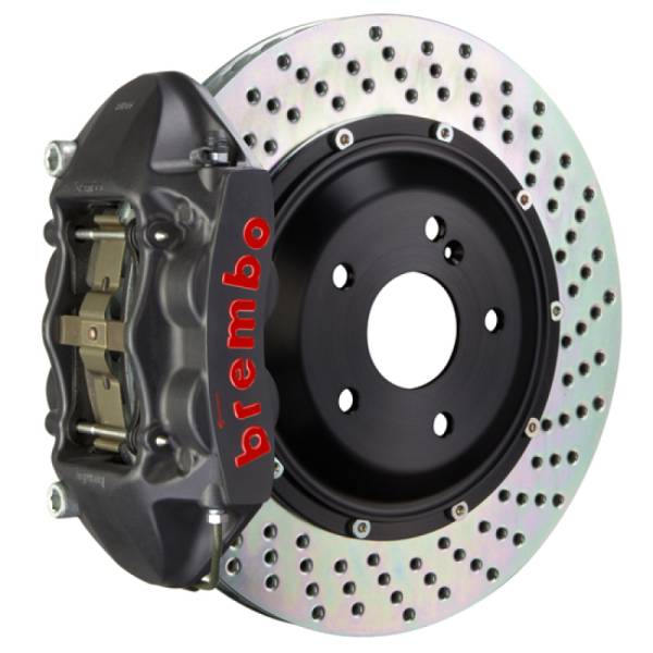 Brembo - Brembo 05-08 7-Series (After 3/5 Prod) Rear GTS BBK 4 Pist Cast 345x28 2pc Rotor Drilled-Black HA - 2P1.8008AS