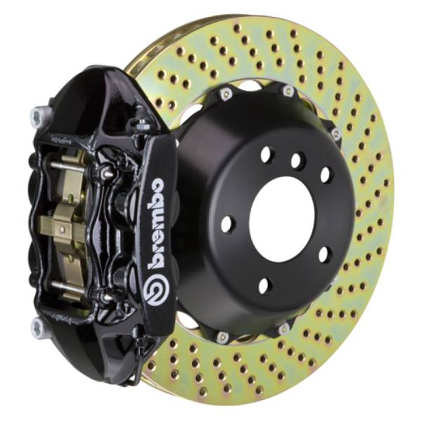 Brembo - Brembo 03-09 Range Rover Rear GT BBK 4 Piston Cast 380x28 2pc Rotor Drilled-Black - 2P1.9002A1