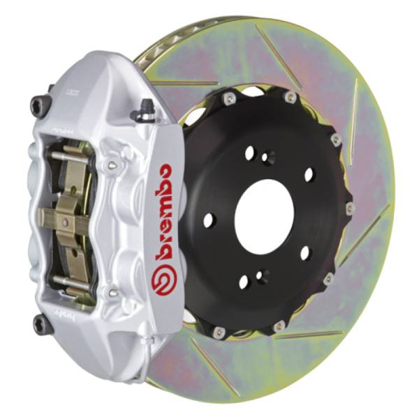 Brembo - Brembo 07-15 TT 3.2L/09-15 TTS/12-13 TT RS Rr GT BBK 4Pist Cast 328x28 2pc Rotor Slot Type1-Silver - 2P2.6007A3