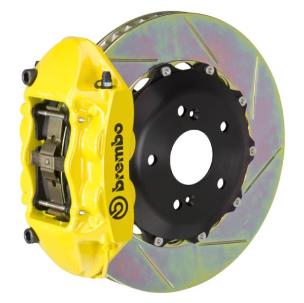 Brembo - Brembo 07-15 TT 3.2L/09-15 TTS/12-13 TT RS Rr GT BBK 4Pist Cast 328x28 2pc Rotor Slot Type1-Yellow - 2P2.6007A5