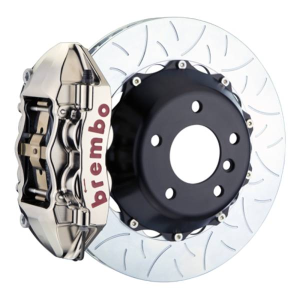 Brembo - Brembo 06-08 Z4 M-Coupe/Roadster Rr GTR BBK 4 Piston Billet 345x28 2pc Rotor Slotted Type3- Nickel - 2P3.8004AR