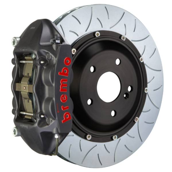 Brembo - Brembo 06-08 Z4 M-Coupe/Roadster Rear GTS BBK 4 Piston Cast 345x28 2pc Rotor Slotted Type3-Black HA - 2P3.8004AS