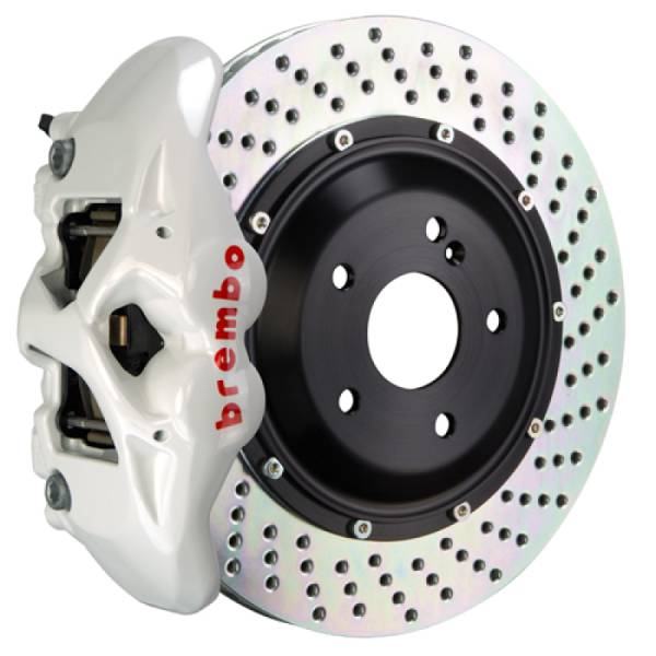 Brembo - Brembo 05-13 Range Rover Sport (L320) Rear GT BBK 4 Piston Cast 380x28 2pc Rotor Drilled- White - 2S1.9002A6