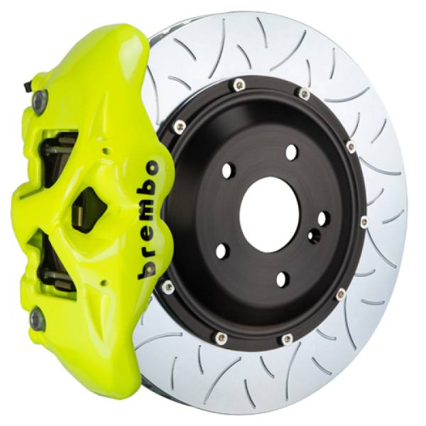 Brembo - Brembo 07-13 X5 Rear GT BBK 4 Piston Cast 380x28 2pc Rotor Slotted Type3-Fluo. Yellow - 2S3.9001A7