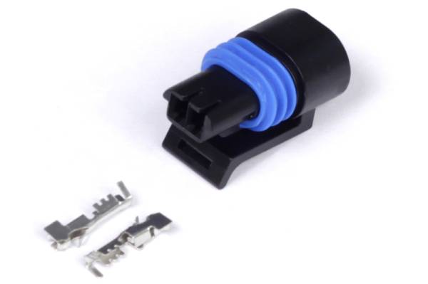 Haltech - Haltech Delphi 2 Pin GM Style Coolant Temp Connector Black Plug & Pins - HT-030411