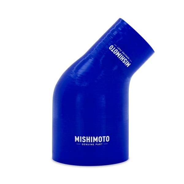 Mishimoto - Mishimoto Silicone Reducer Coupler 45 Degree 2.5in to 4in - Blue - MMCP-R45-2540BL