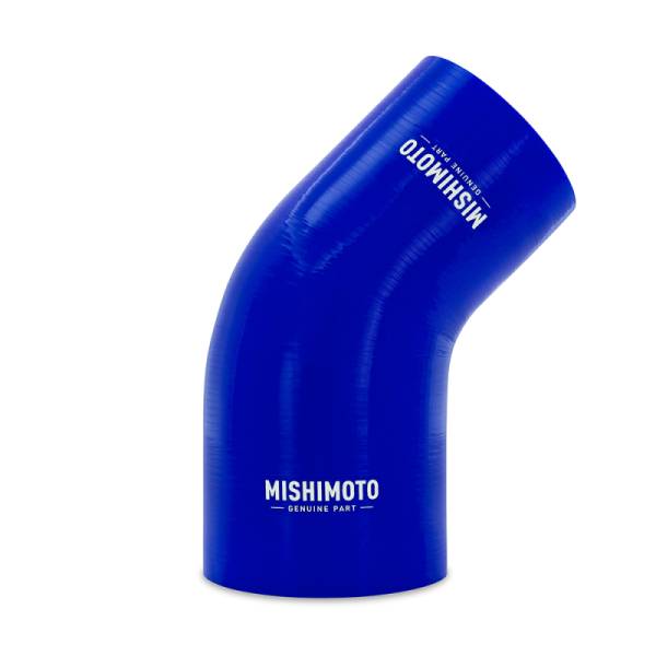 Mishimoto - Mishimoto Silicone Reducer Coupler 45 Degree 3.5in to 4in - Blue - MMCP-R45-3540BL