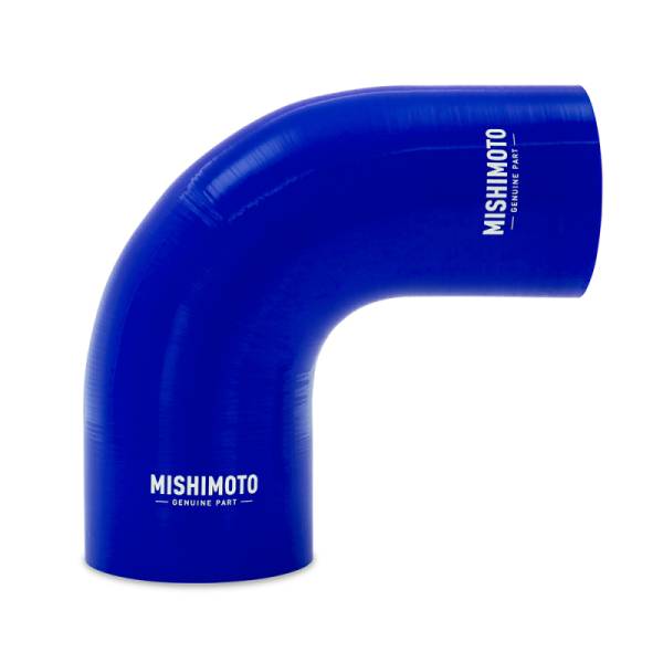 Mishimoto - Mishimoto Silicone Reducer Coupler 90 Degree 3in to 3.75in - Blue - MMCP-R90-30375BL