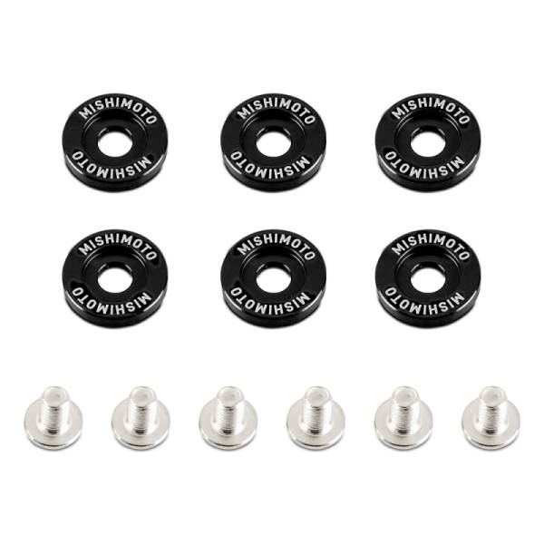 Mishimoto - Mishimoto Large Fender Washer Kit (6pcs) - Black - MMFW-LG-6BK