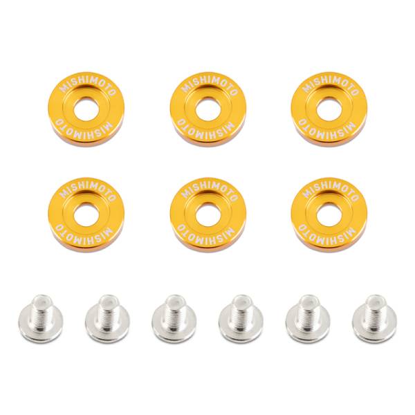 Mishimoto - Mishimoto Large Fender Washer Kit (6pcs) - Gold - MMFW-LG-6GD