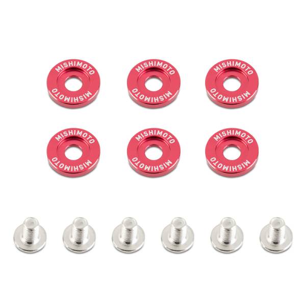 Mishimoto - Mishimoto Small Fender Washer Kit (6pcs) - Red - MMFW-SM-6RD