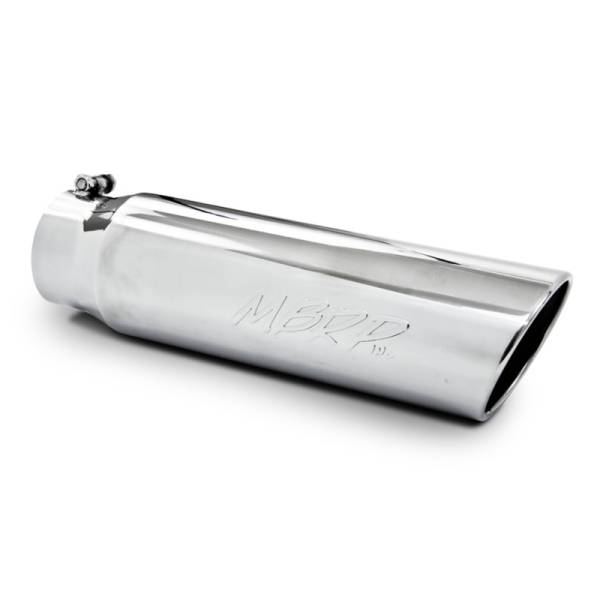 MBRP - MBRP Universal 5in OD Angled Rolled End 4in Inlet 18in Lgth T304 Exhaust Tip - T5124