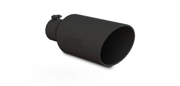 MBRP - MBRP Universal Exhaust Tip 7in O.D. Rolled End 4in Inlet 18in Length - Black - T5126BLK