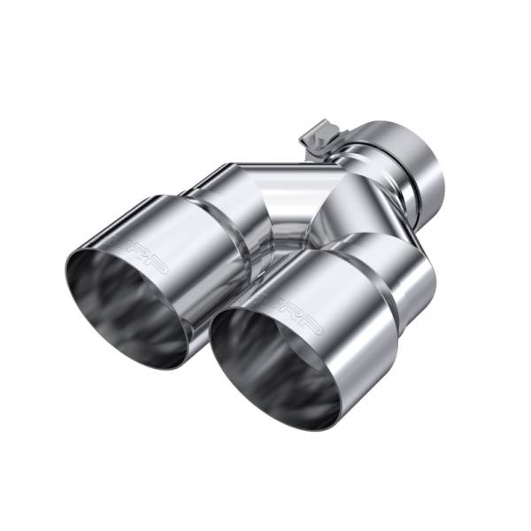 MBRP - MBRP 3in ID / Dual 4in OD Out Staggered L 9.87in / R 9.37in Single Wall T304 SS Univ Exhaust Tip - T5182