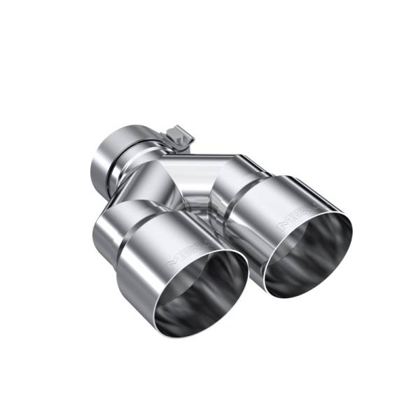 MBRP - MBRP 3in ID / Dual 4in OD Out Staggered L 9.37in / R 9.87in Single Wall T304 SS Univ Exhaust Tip - T5183