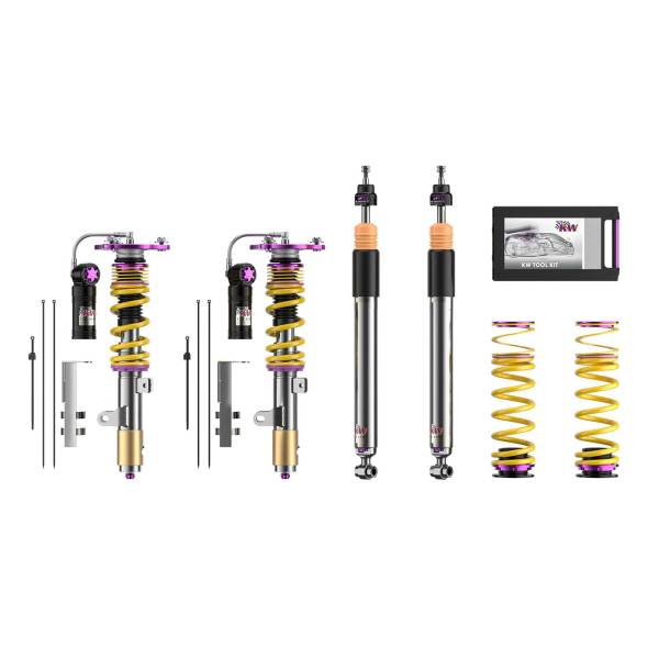 KW - KW Adjustable Coilovers, Aluminum Top Mounts, Independent Compression and Rebound Coilover Kit - 35250840