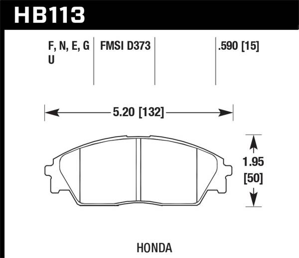 Hawk Performance - Hawk Performance DTC-60 Disc Brake Pad HB113G.590