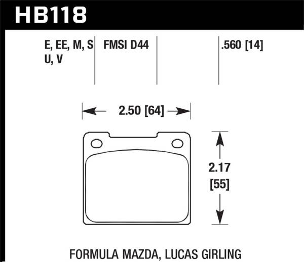 Hawk Performance - Hawk Performance DTC-70 Disc Brake Pad HB118U.560