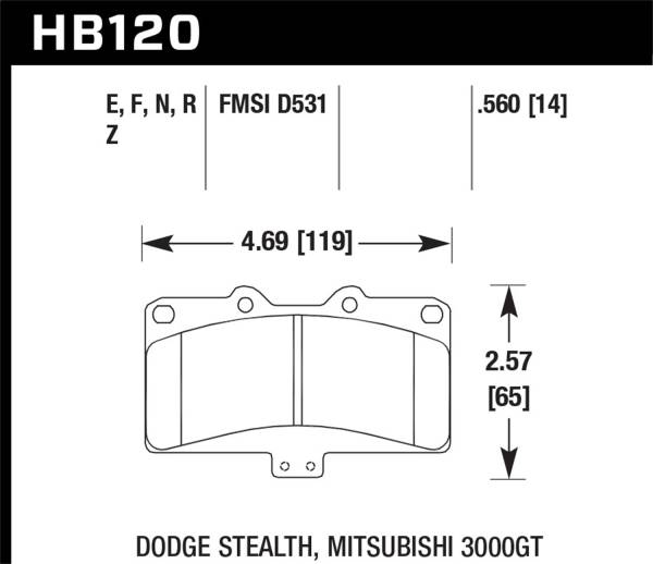 Hawk Performance - Hawk Performance HPS Disc Brake Pad HB120F.560