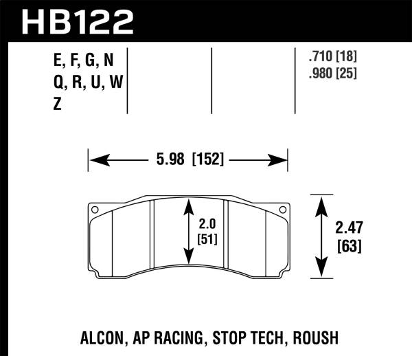 Hawk Performance - Hawk Performance HPS 5.0 Disc Brake Pad HB122B.710