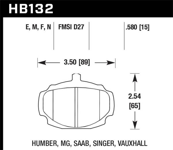 Hawk Performance - Hawk Performance HPS Disc Brake Pad HB132F.580