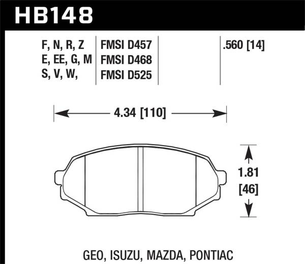 Hawk Performance - Hawk Performance HPS 5.0 Disc Brake Pad HB148B.560